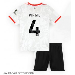 Liverpool Virgil van Dijk #4 Kolmaspaita Lapsille 2024-25 Lyhythihainen (+ shortsit)